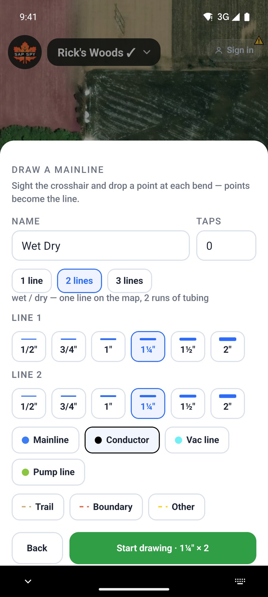 Setting up a wet/dry conductor with two runs
