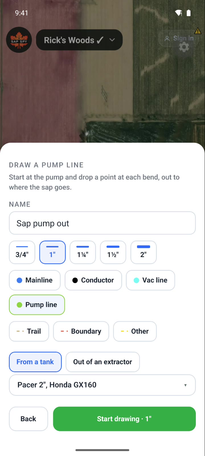 Setting up a pump line