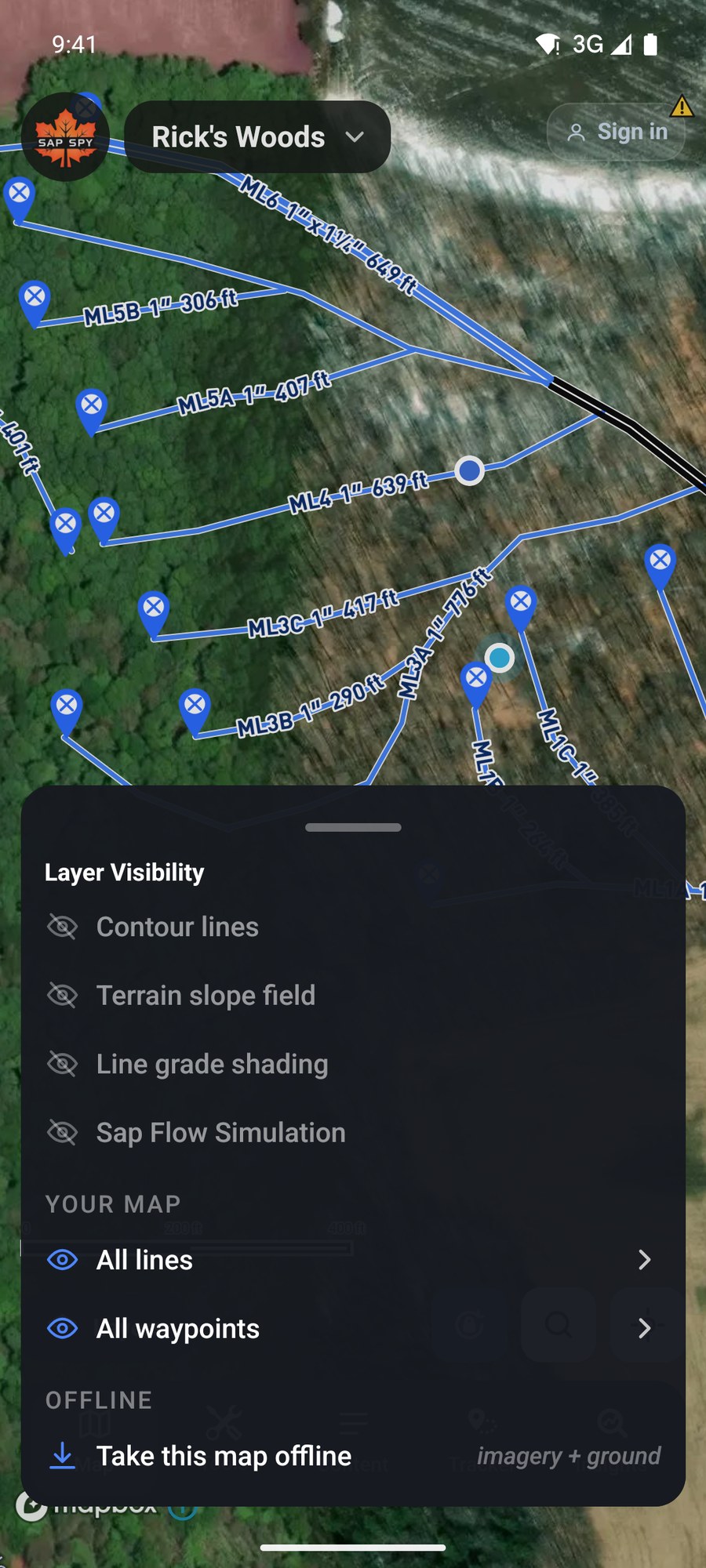 The rest of the Layer Visibility panel