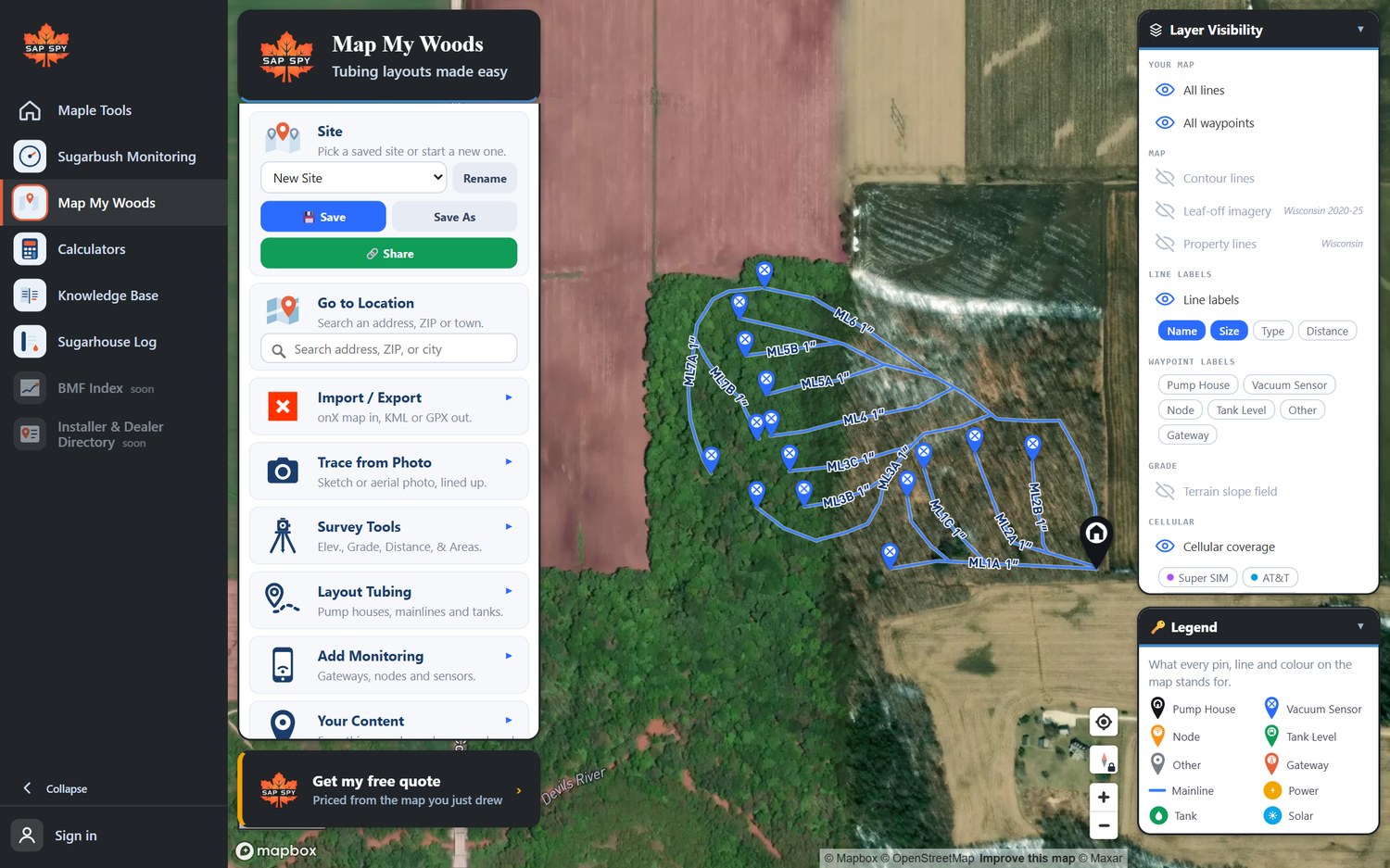 Lines and waypoints brought in from a file