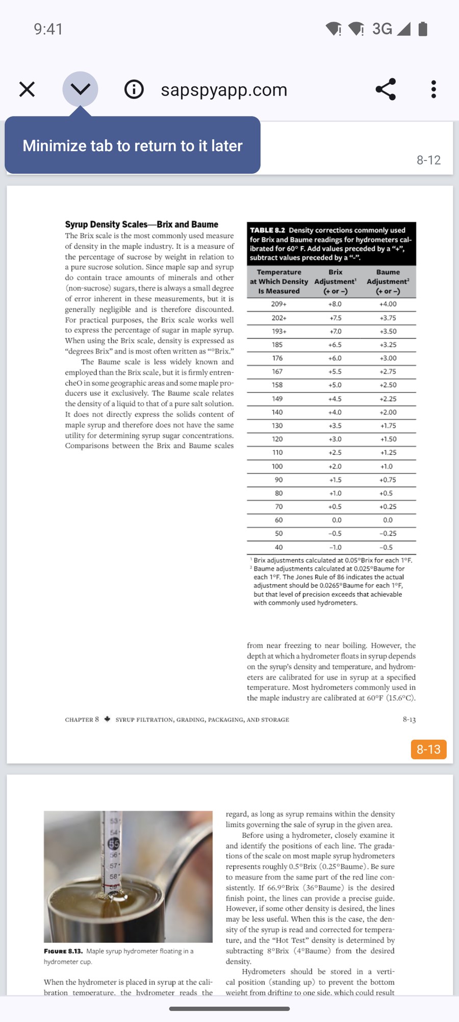 The manual, opened to the page a calculator cites