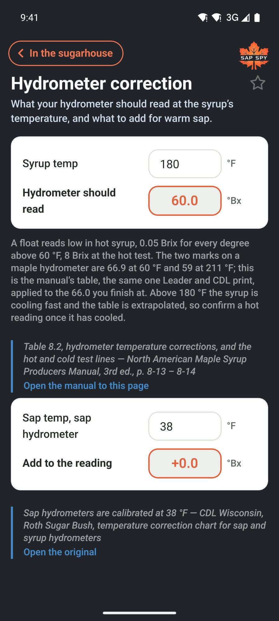 The Hydrometer correction calculator