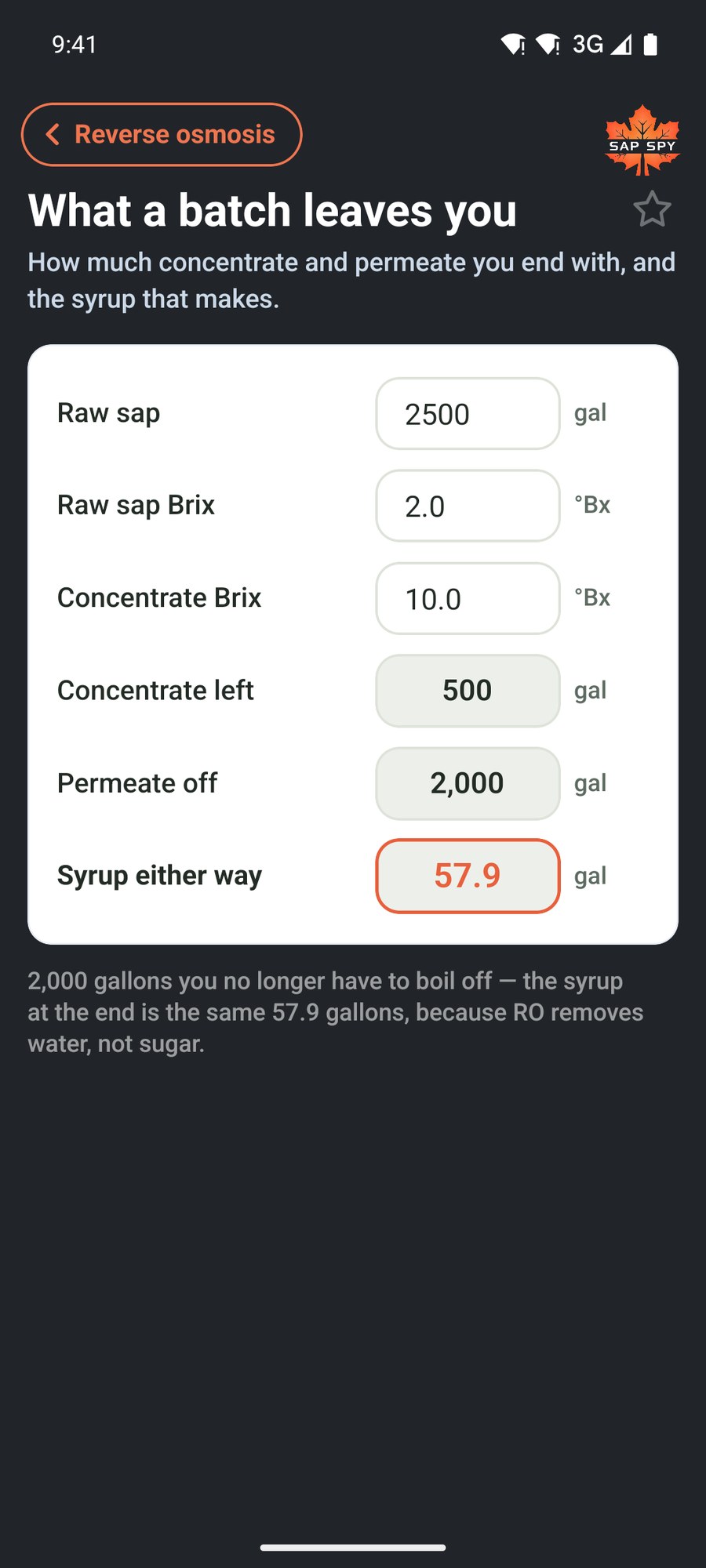 The What a batch leaves you calculator