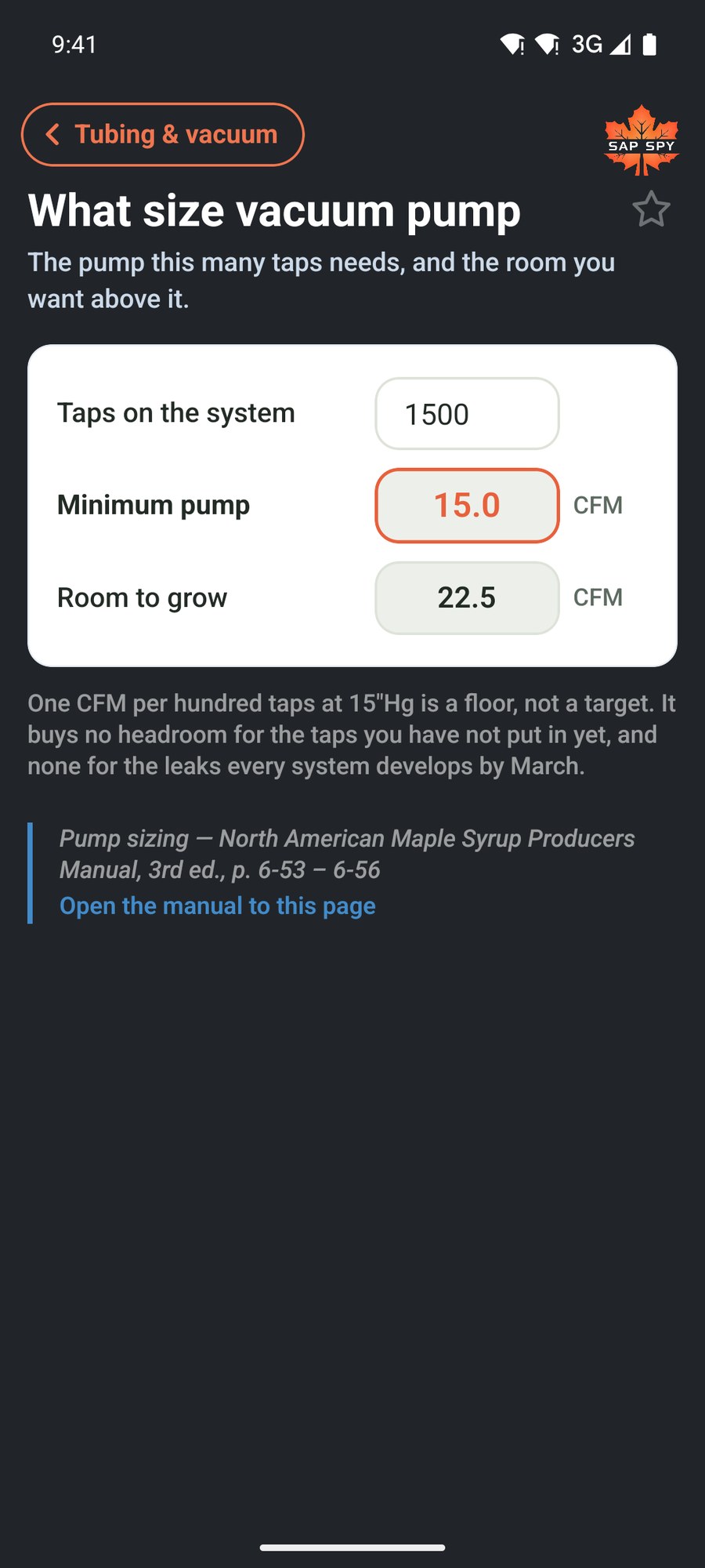 The What size vacuum pump calculator