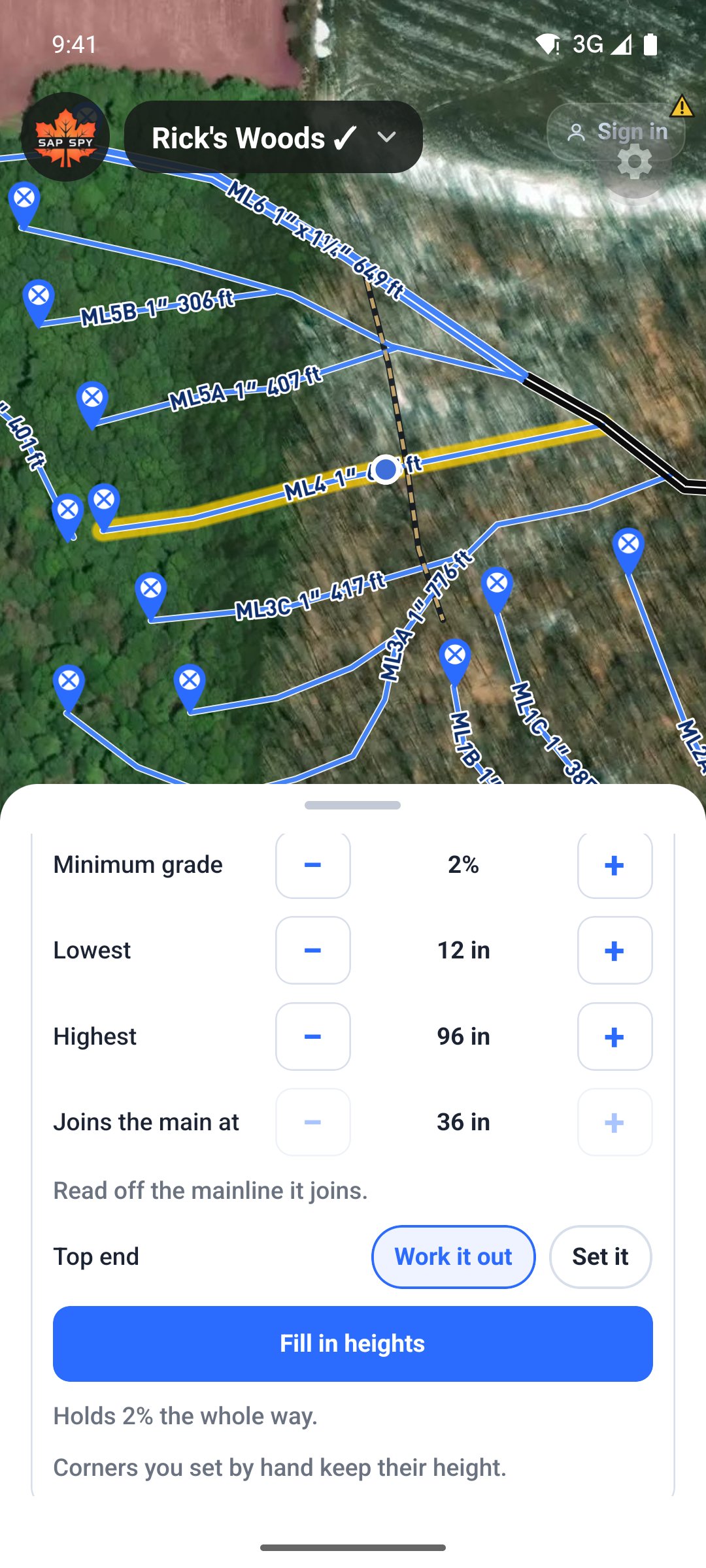 Auto heights: Holds 2% the whole way